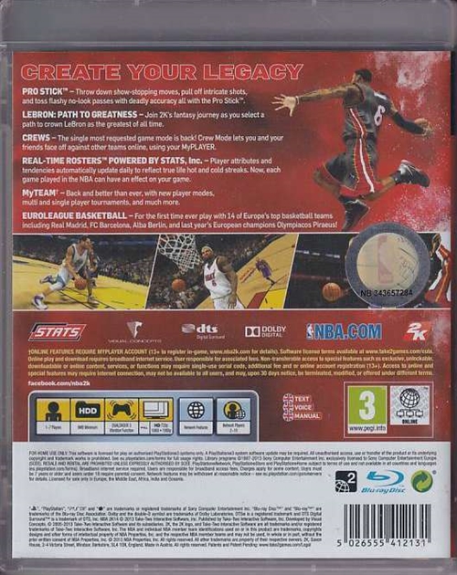 NBA 2K14 - PS3 (B Grade) (Genbrug)